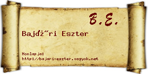 Bajári Eszter névjegykártya